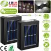 2Pcs Solar Deck Lights Outdoor 2LED Beads Waterproof Sensor Fence Stair Lamps For Patio Landscape Yard White Lighting Color