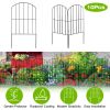 10Pcs Decorative Garden Fence Rustproof Iron Wire Arched Fence Animal Barrier Border 12.59” Width 23.93” Length For Yard Landscape Patio Outdoor Decor